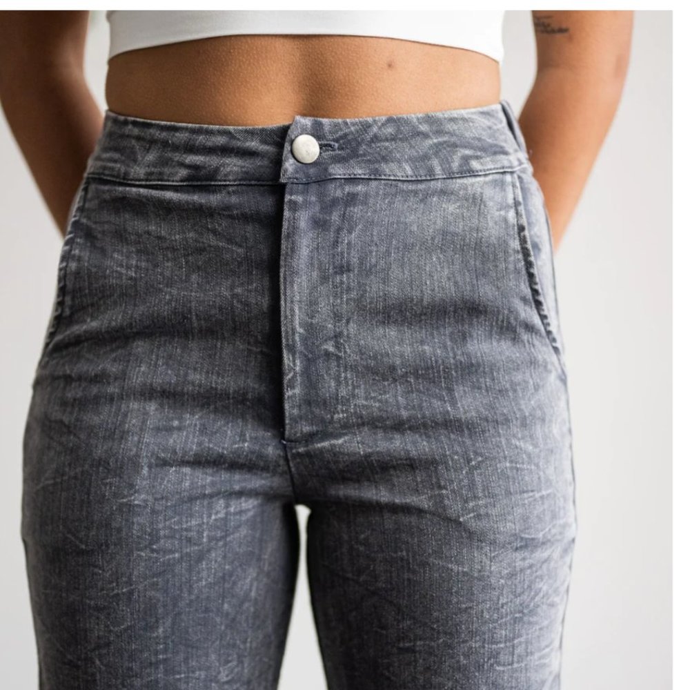 Live Sozy dark gray washed denim pants